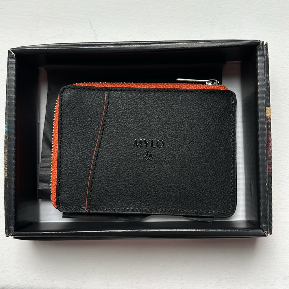 Mylo Vegan Mushroom Leather Large Zipped Card Holder | Orange